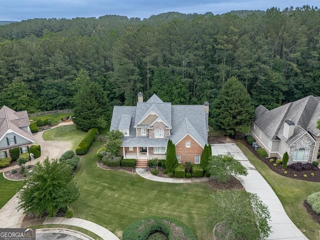 414 Candler Trl, Canton, GA 30115 - aerial view of property and surrounding area featuring a forest