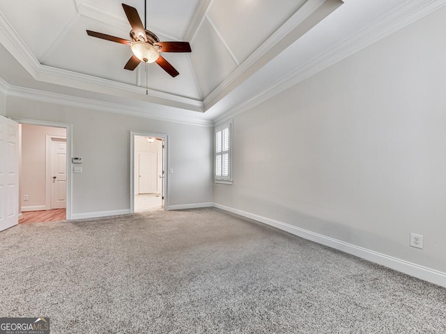 414 Candler Trl, Canton, GA 30115 - carpeted empty room with a ceiling fan and crown molding