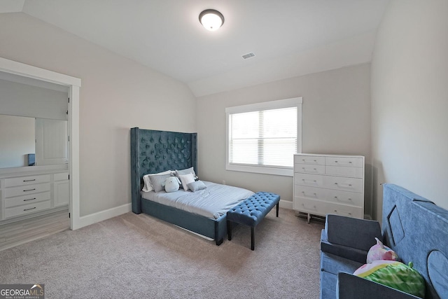 485 Discovery Lake Dr, Fayetteville, GA 30215 - bedroom with lofted ceiling, light colored carpet, and baseboards