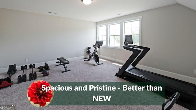 485 Discovery Lake Dr, Fayetteville, GA 30215 - exercise area with carpet and baseboards