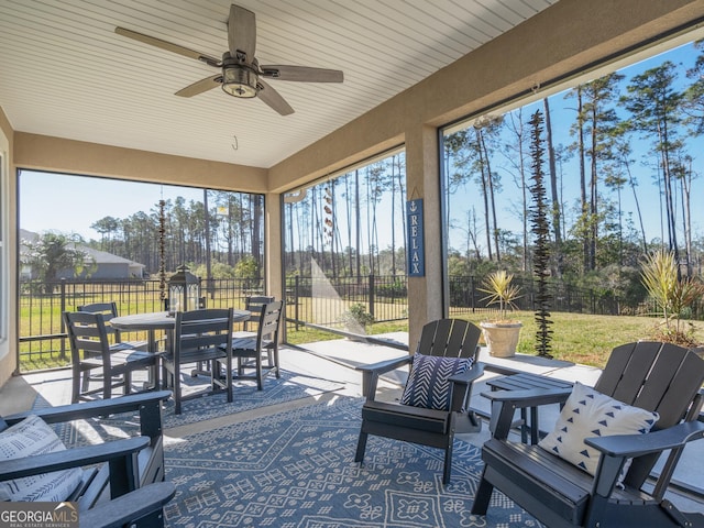 137 Ryan Nicholas Dr, Kingsland, GA 31548 - view of patio featuring outdoor dining space and a ceiling fan