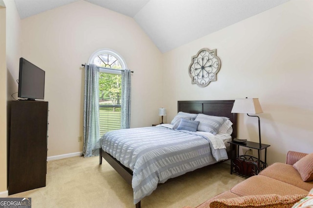 836 Palmetto Tyrone Rd, Sharpsburg, GA 30277 - bedroom featuring lofted ceiling, light carpet, and baseboards