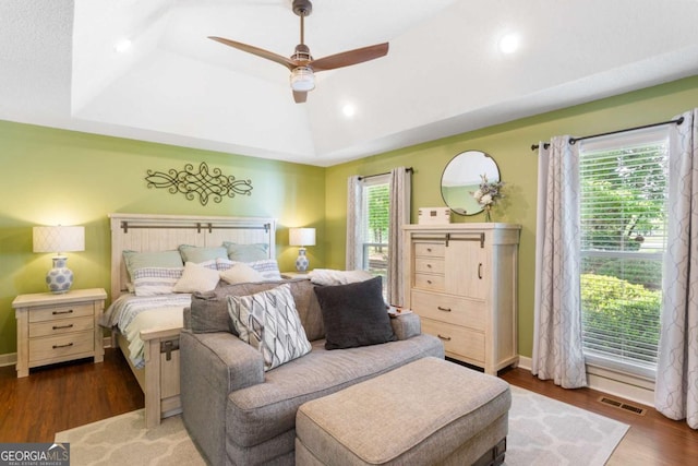 836 Palmetto Tyrone Rd, Sharpsburg, GA 30277 - bedroom featuring wood finished floors, a tray ceiling, ceiling fan, recessed lighting, and baseboards