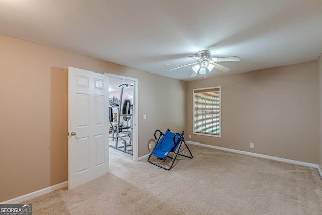 5342 Lakerock Dr SW, South Fulton, GA 30331 - game room featuring a ceiling fan, carpet, and baseboards