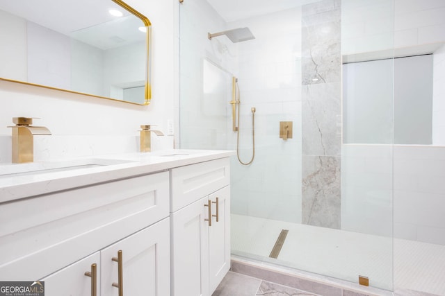 2131 Glendale Dr, Decatur, GA 30032 - bathroom featuring double vanity and walk in shower