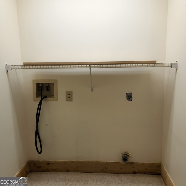 8578 Soapstone Creek Cir, Hiawassee, GA 30546 - washroom with electric dryer hookup, hookup for a washing machine, and baseboards