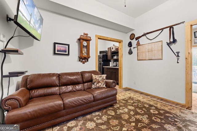 living room with baseboards