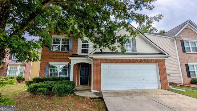 2153 Pine View Trl, Ellenwood, GA 30294 - view of front of home with driveway, brick siding, and a garage