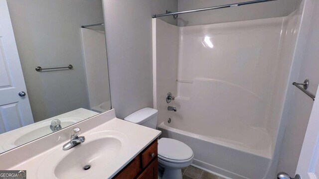 2153 Pine View Trl, Ellenwood, GA 30294 - full bathroom featuring vanity, bathing tub / shower combination, and tile patterned floors