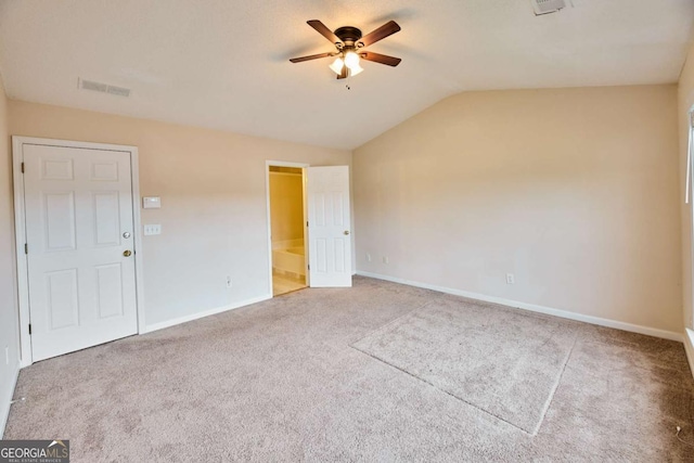 3601 Gainesway Trce, Duluth, GA 30096 - carpeted spare room featuring ceiling fan, lofted ceiling, and baseboards
