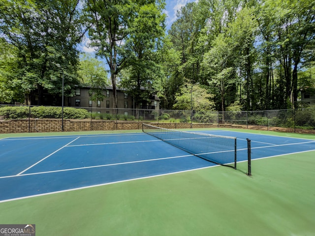 2610 Cumberland Ct, Smyrna, GA 30080 - view of tennis court featuring community basketball court and fence