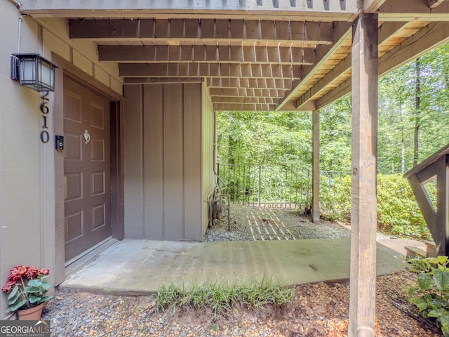 2610 Cumberland Ct, Smyrna, GA 30080 - doorway to property featuring board and batten siding