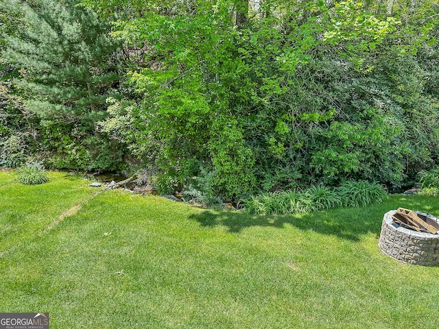 30 Putter Ln, Dillard, GA 30537 - view of green lawn featuring a fire pit