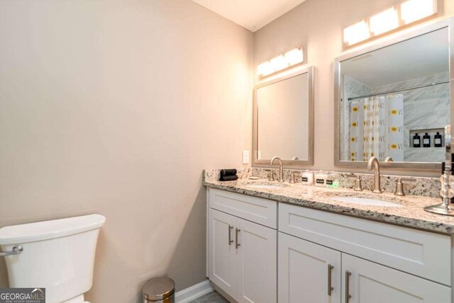 3224 Canary Ct, Decatur, GA 30032 - full bathroom featuring double vanity and a shower with curtain
