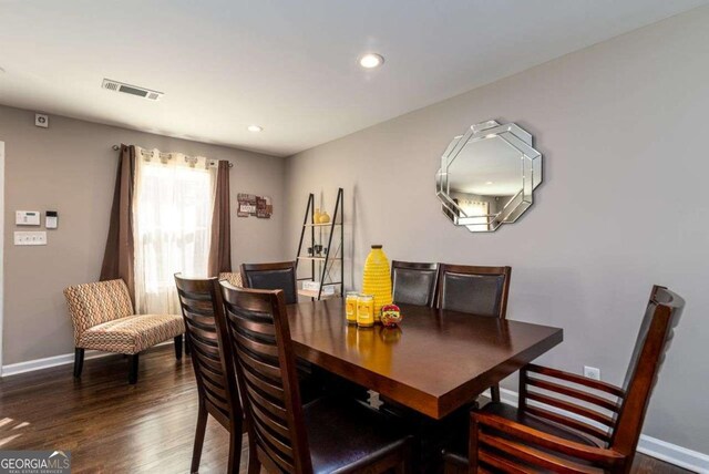 3224 Canary Ct, Decatur, GA 30032 - dining space with dark wood finished floors and recessed lighting