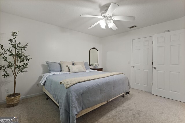 142 Dawn Cir, Brunswick, GA 31523 - carpeted bedroom featuring a ceiling fan