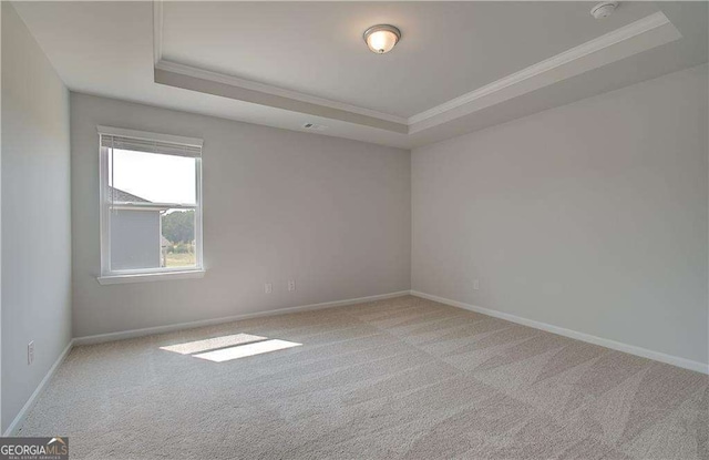 612 Sidney Ct, Stockbridge, GA 30281 - spare room featuring a raised ceiling, ornamental molding, carpet floors, baseboards, and a smoke detector