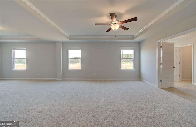 612 Sidney Ct, Stockbridge, GA 30281 - unfurnished room featuring a raised ceiling, a ceiling fan, plenty of natural light, and ornamental molding