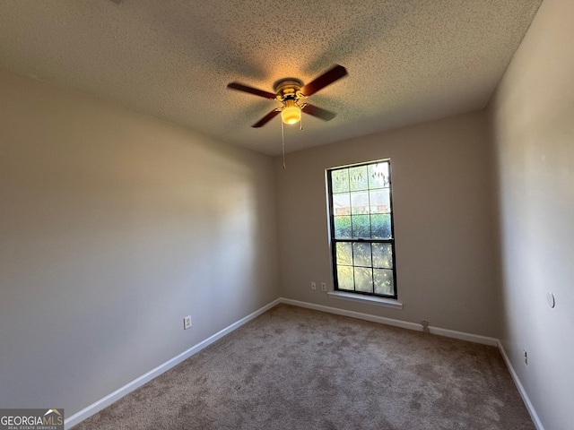 1397 Coalition Cir, Hinesville, GA 31313 - carpeted spare room featuring a ceiling fan, a textured ceiling, and baseboards