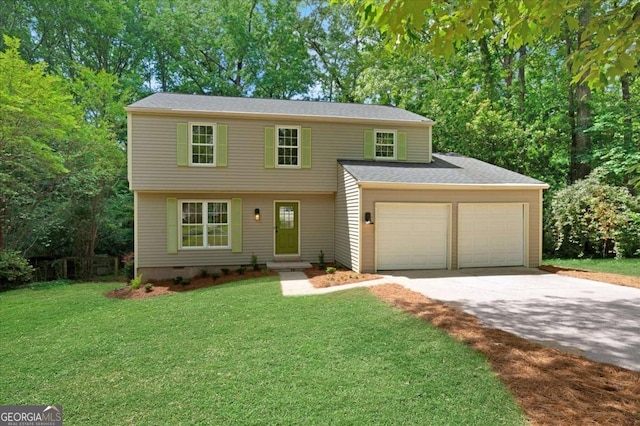 4368 Heritage Glen Ct, Marietta, GA 30068 - colonial home with a garage, a front lawn, and concrete driveway
