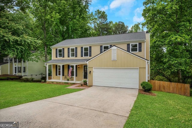 1380 Heritage Glen Dr, Marietta, GA 30068 - traditional-style house with a porch, driveway, an attached garage, and a chimney