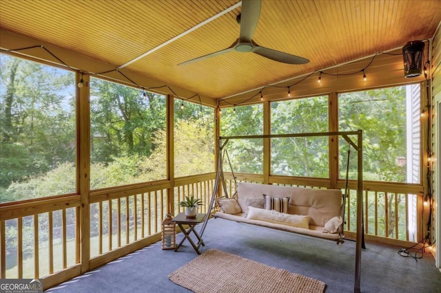 1380 Heritage Glen Dr, Marietta, GA 30068 - sunroom / solarium with a ceiling fan and outdoor lounge area