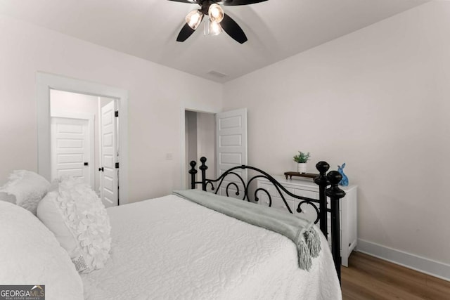 1087 Webb W Rd, Cleveland, GA 30528 - bedroom featuring wood finished floors, baseboards, and ceiling fan