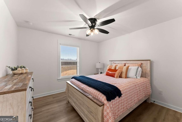 1087 Webb W Rd, Cleveland, GA 30528 - bedroom featuring wood finished floors, baseboards, and ceiling fan