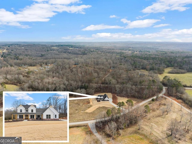 1087 Webb W Rd, Cleveland, GA 30528 - view from above of property with a forest and property parcel outlined