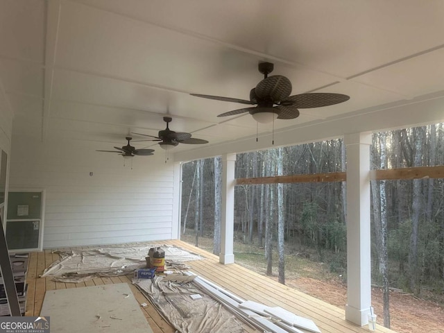 113 Sidetrack Cir, Comer, GA 30629 - unfurnished sunroom with a ceiling fan
