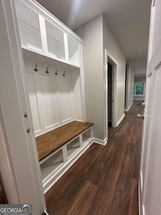 113 Sidetrack Cir, Comer, GA 30629 - mudroom with dark wood-style floors and baseboards