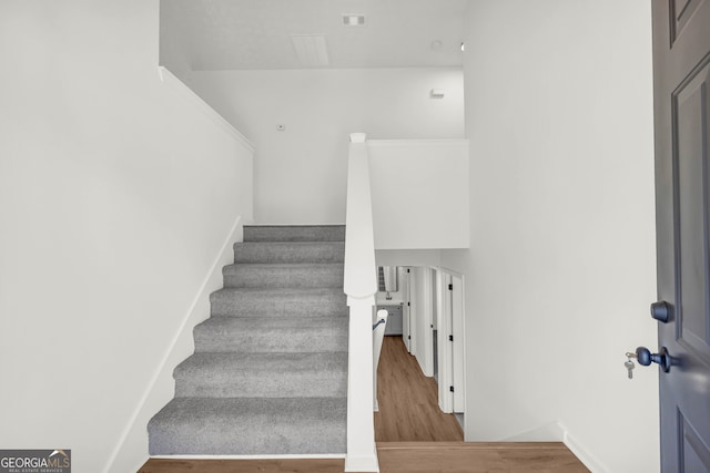 1645 Cobbs Creek Ln, Decatur, GA 30032 - stairs with wood finished floors
