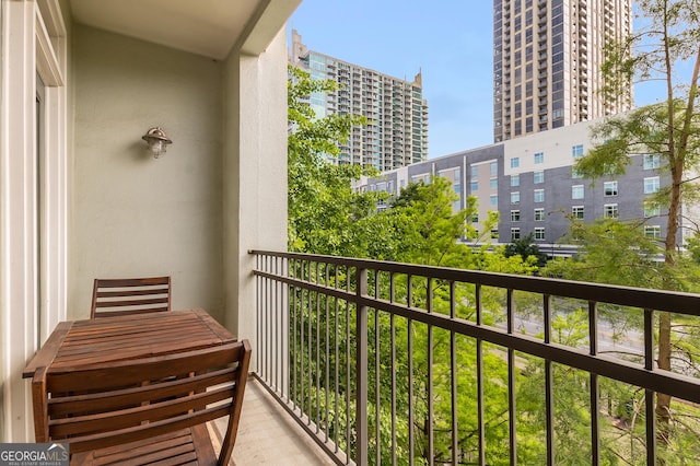 balcony with a city view
