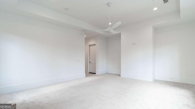 5211 Powers Ferry Rd, Sandy Springs, GA 30327 - spare room with light colored carpet, recessed lighting, ceiling fan, and baseboards