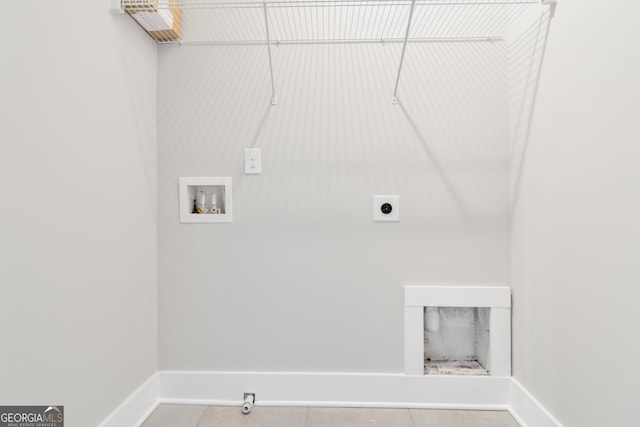 1405 Attwater Dr, Atlanta, GA 30316 - washroom with electric dryer hookup, hookup for a washing machine, baseboards, and tile patterned flooring