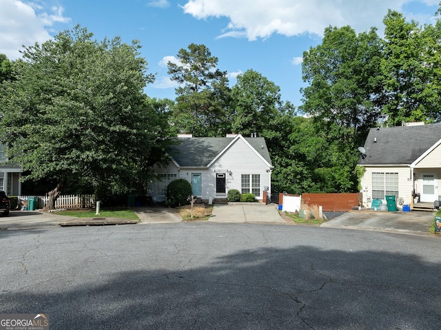 view of front of property with fence