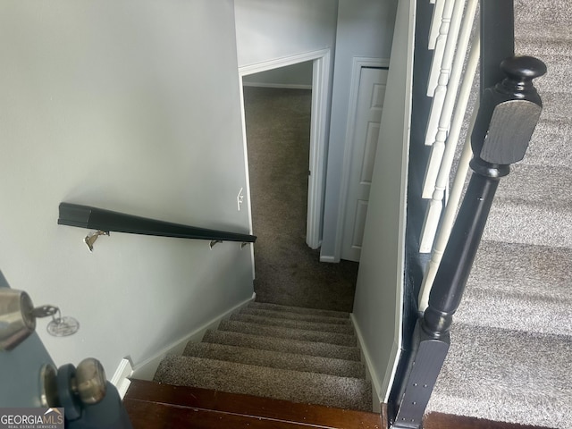 4790 Brandon Acres Ln, Buford, GA 30519 - stairs featuring carpet and baseboards
