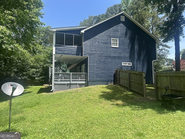 4790 Brandon Acres Ln, Buford, GA 30519 - back of house with a deck and a sunroom