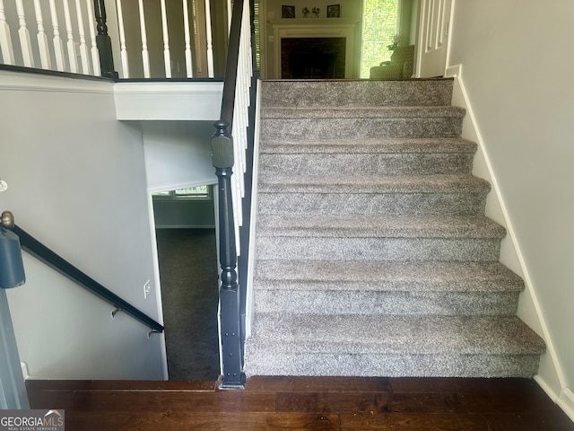 4790 Brandon Acres Ln, Buford, GA 30519 - staircase with wood finished floors