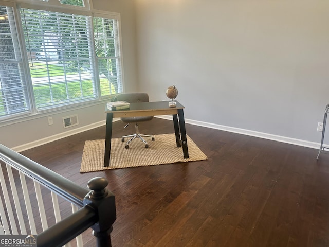 4790 Brandon Acres Ln, Buford, GA 30519 - office with baseboards and hardwood / wood-style flooring
