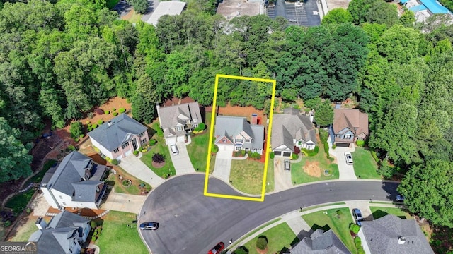 1095 S Bethany Creek Dr, Alpharetta, GA 30004 - aerial view of residential area with property parcel outlined