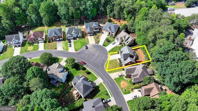 1095 S Bethany Creek Dr, Alpharetta, GA 30004 - aerial perspective of suburban area featuring property boundaries highlighted