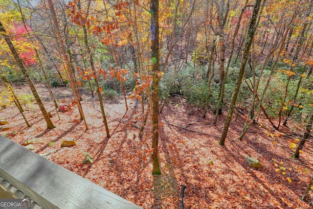 view of tree filled area