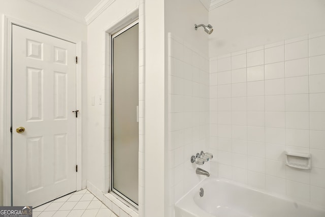 1256 Spring Park Dr SW, Atlanta, GA 30311 - full bath with ornamental molding, tile patterned flooring, and shower / bath combination
