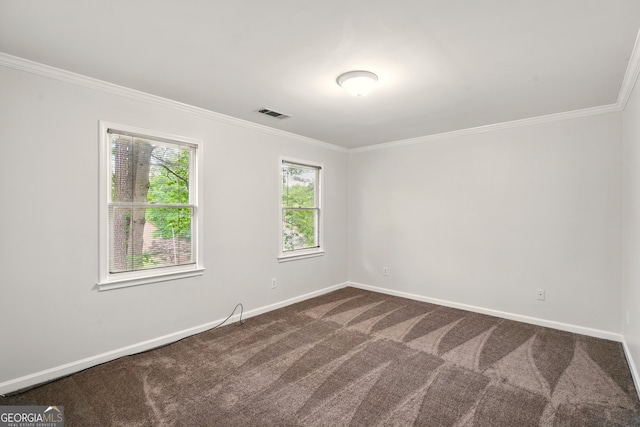 1256 Spring Park Dr SW, Atlanta, GA 30311 - empty room with ornamental molding, dark colored carpet, and baseboards