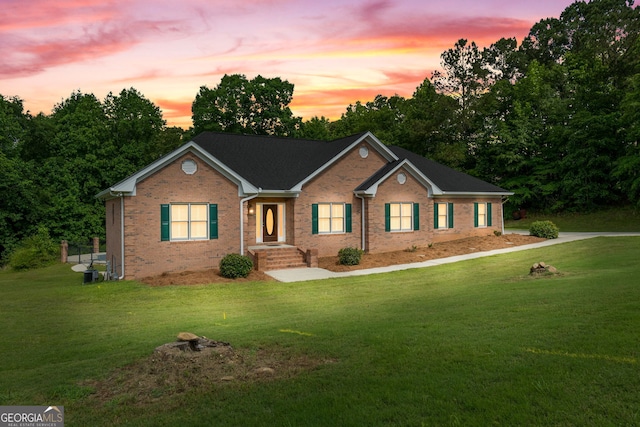 604 Clearwater Ct, Mcdonough, GA 30252 - ranch-style home featuring a front yard and brick siding