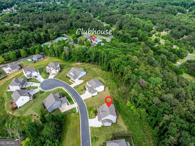 17 Ridgeline Way NW, Cartersville, GA 30121 - aerial view of property's location featuring a forest and nearby suburban area