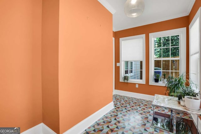 47 Roseclair Dr SE, Atlanta, GA 30317 - corridor with ornamental molding, baseboards, and tile patterned floors