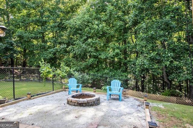 4015 Hidden Hollow Dr, Gainesville, GA 30506 - view of patio / terrace featuring an outdoor fire pit