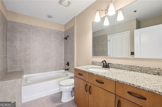 950 W Peachtree St NW Unit 1613, Atlanta, GA 30309 - full bath with toilet, shower / washtub combination, tile patterned flooring, and vanity